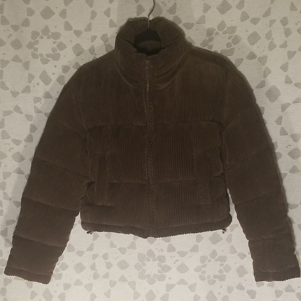 7 For All Mankind Corduroy Crop Puffer Jacket NWT!